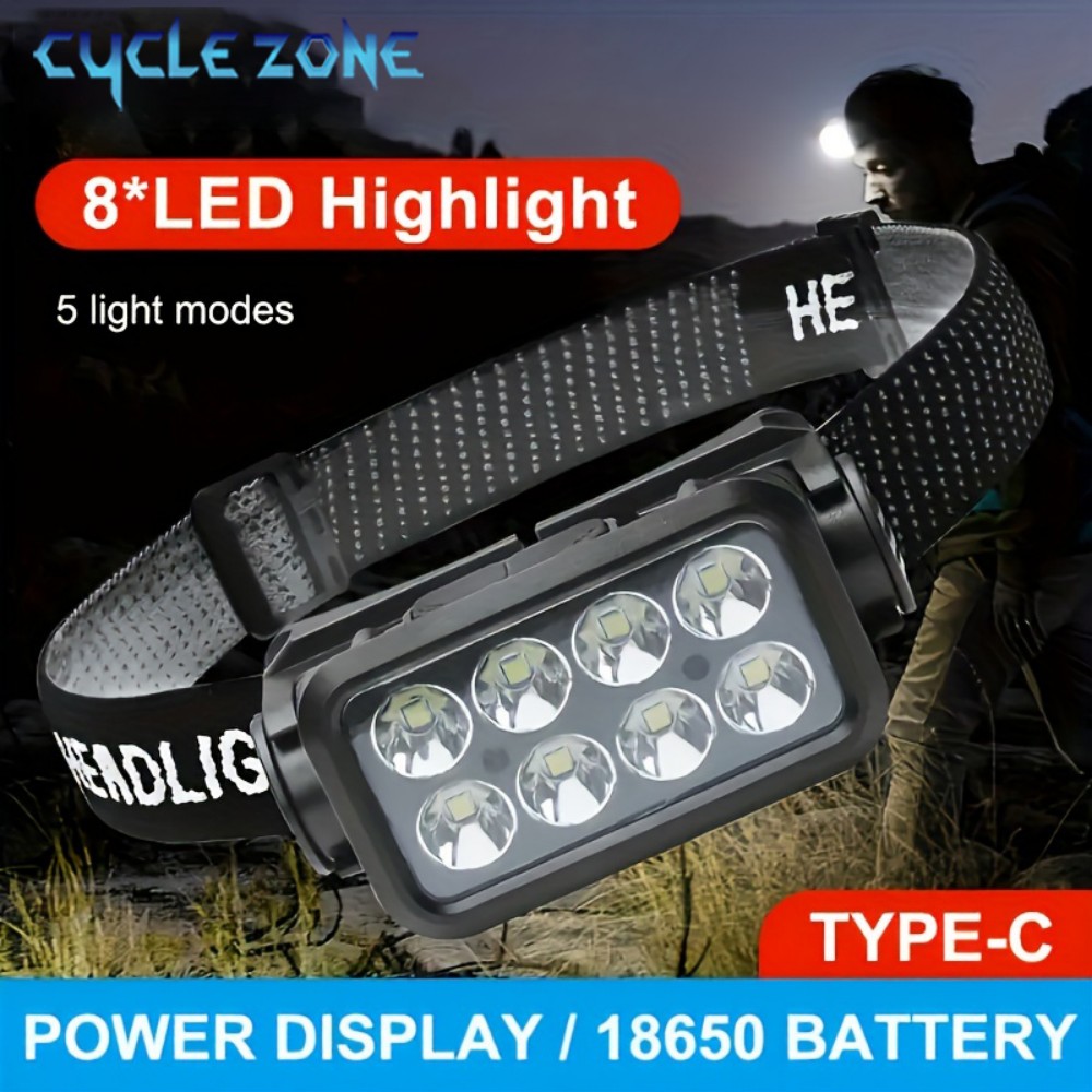 Outdoor Adventure Inc - 8 LED Induction Headlamp Type-C Rechargeable