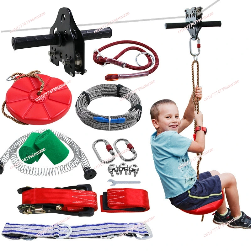 Kids Zipline Kit Steel Cable H - Outdoor Adventure Ziplines & Waterfall บทวิจารณ์และราคา