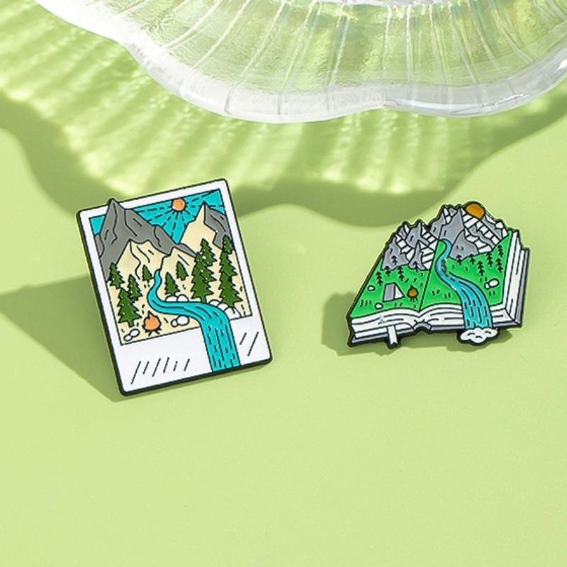 Adventure-Themed Enamel Pins:  - Outdoor Adventure Books บทวิจารณ์และราคา