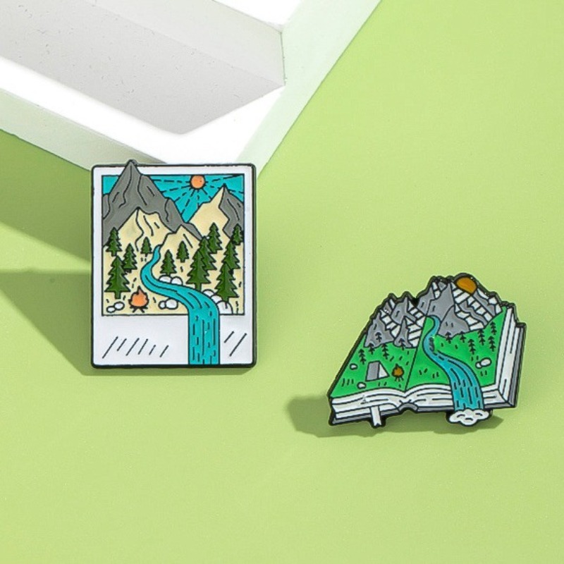 Adventure-Themed Enamel Pins:  - Outdoor Adventure Books บทวิจารณ์และราคา