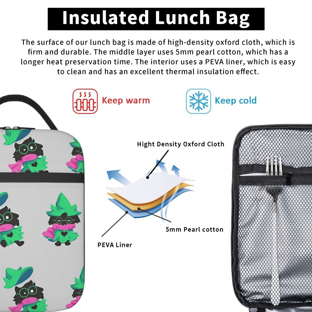 Deltarune Insulated Lunch Bags - Outdoor Adventure Girl บทวิจารณ์และราคา